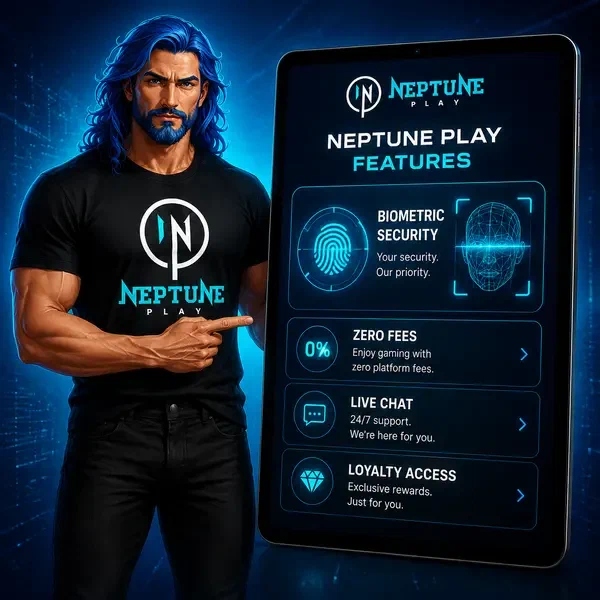 Neptune confidently showcases biometric security features on Neptune Play app tablet display