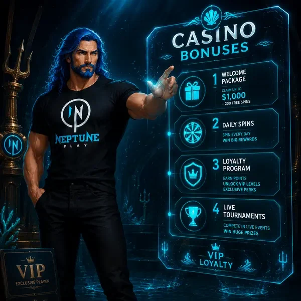 Neptune Play commanding loyalty rewards chart in digital ocean depths