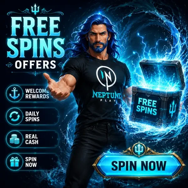 Neptune Play prizes glowing as player claims free spins in mystical ocean depths
